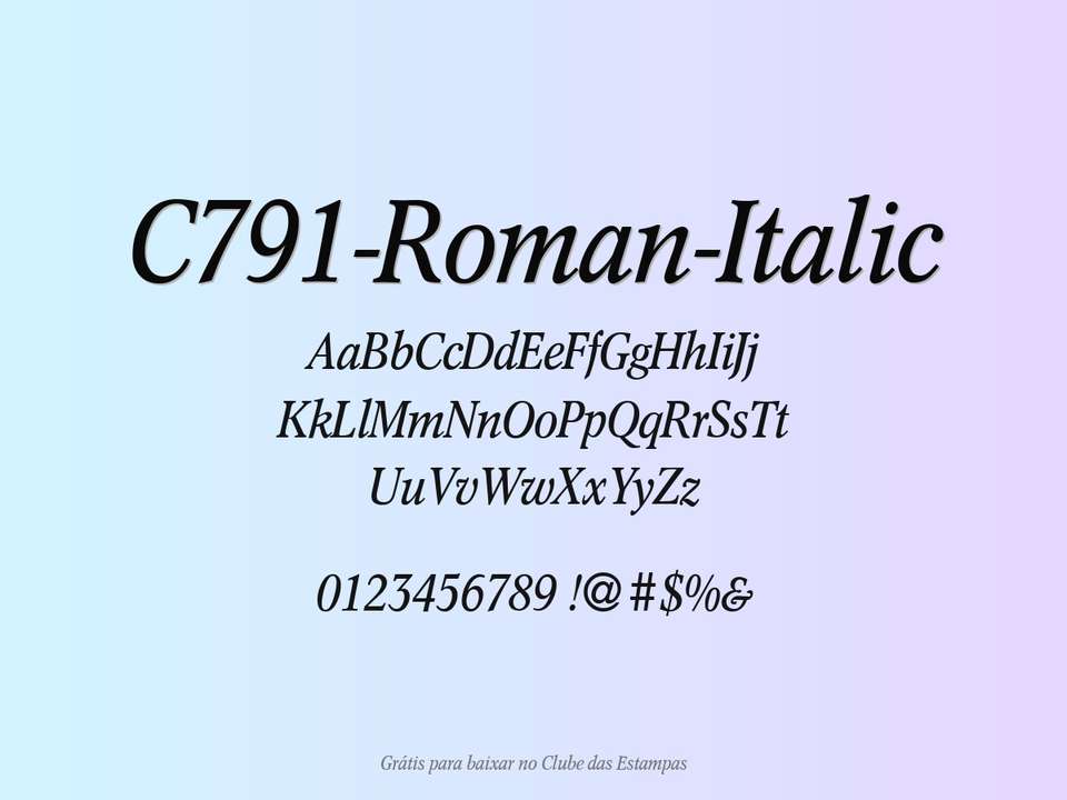 Fonte C791 Roman Italic Grátis Para Baixar