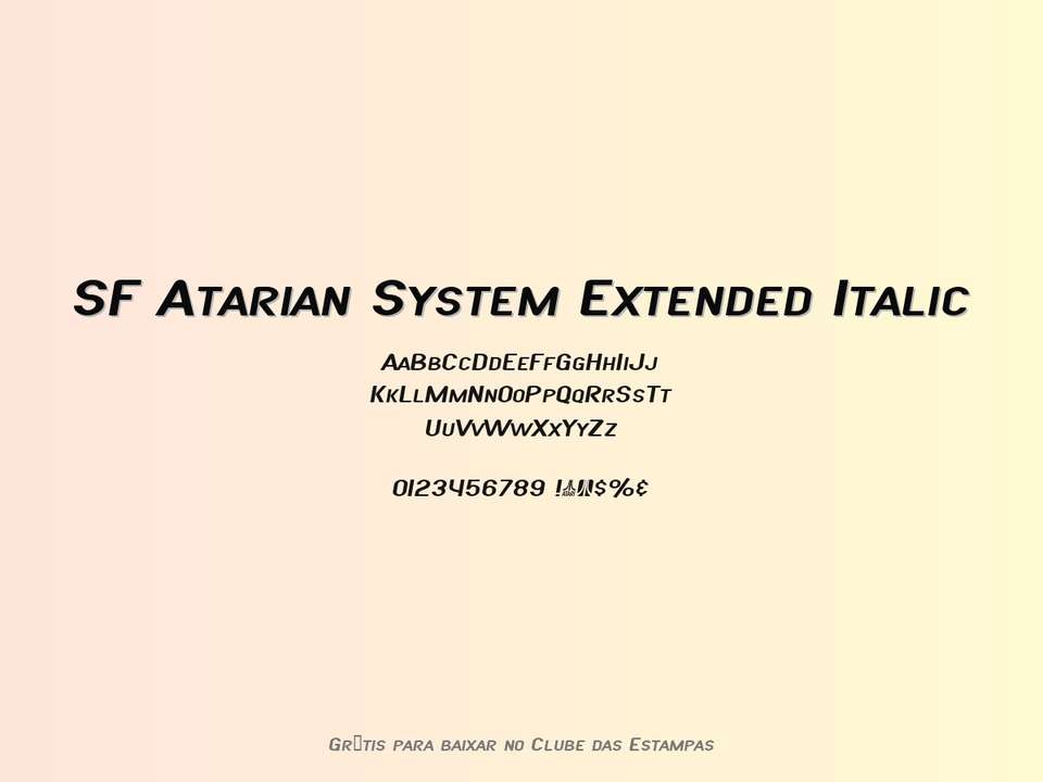Fonte Sf Atarian System Extended Italic Grátis Para Baixar