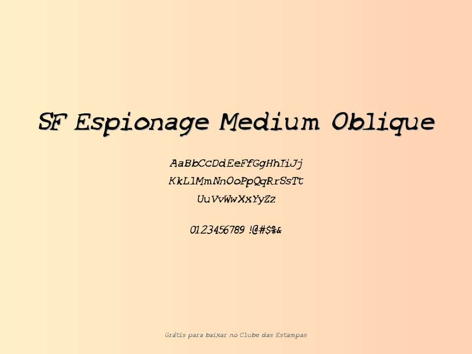 Fonte Sf Espionage Medium Oblique Grátis Para Baixar