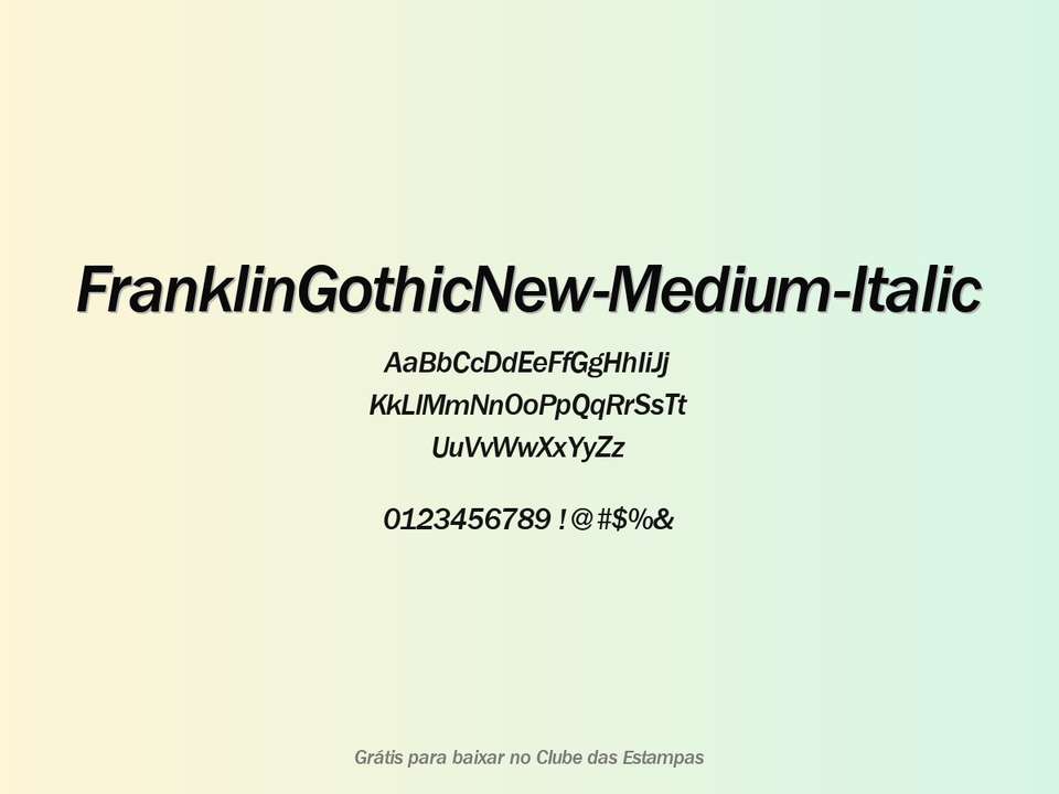 Fonte Franklingothicnew Medium Italic Grátis Para Baixar