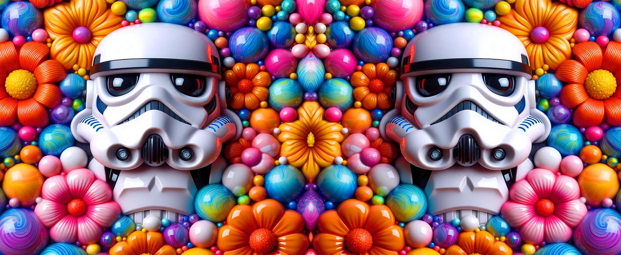 Estátuas De Stormtrooper Em Fundo Floral Colorido Personagens Pop Png Arte Para Caneca Grátis Pra Ba