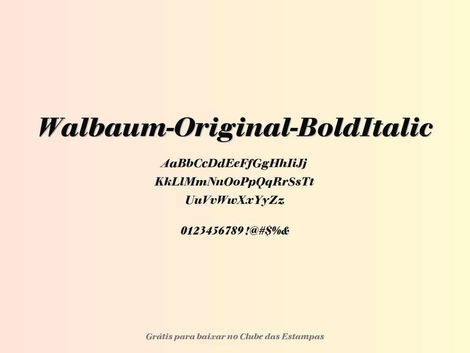 Fonte Walbaum Original Bolditalic Grátis Para Baixar