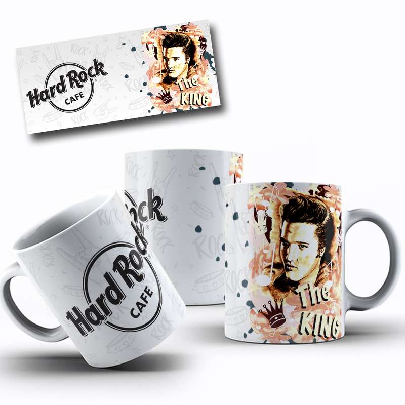 Arte Para Caneca Hard Rock Cafe Elvis Presley 2
