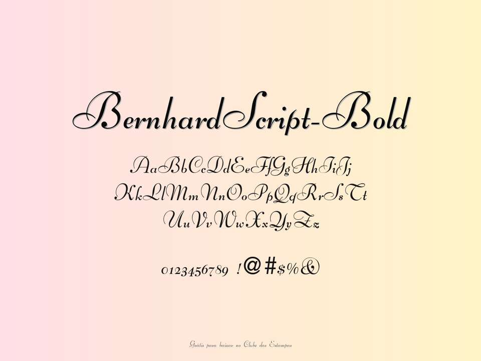 Fonte Bernhardscript Bold Grátis Para Baixar