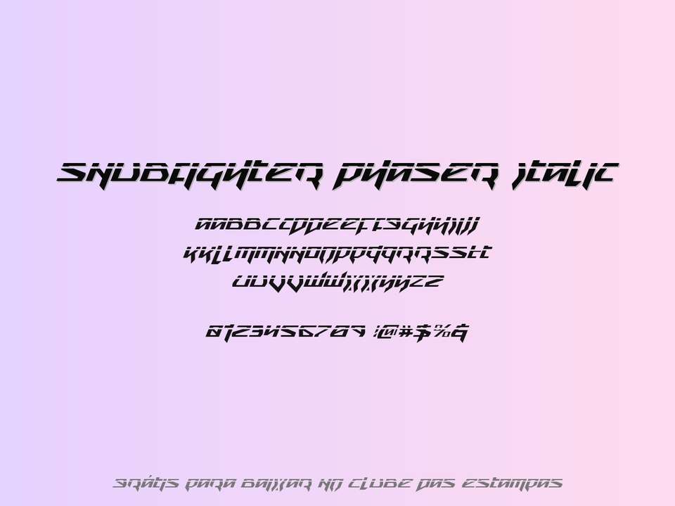 Fonte Snubfighter Phaser Italic Grátis Para Baixar