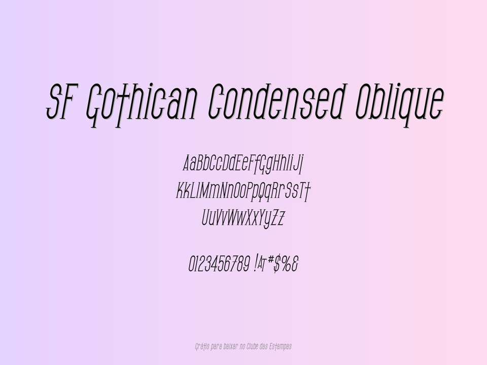 Fonte Sf Gothican Condensed Oblique Grátis Para Baixar