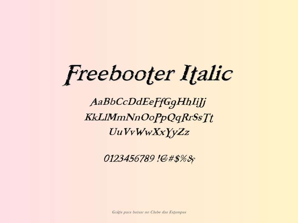 Fonte Freebooter Italic Grátis Para Baixar