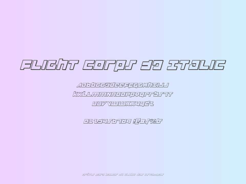 Fonte Flight Corps 3d Italic Grátis Para Baixar