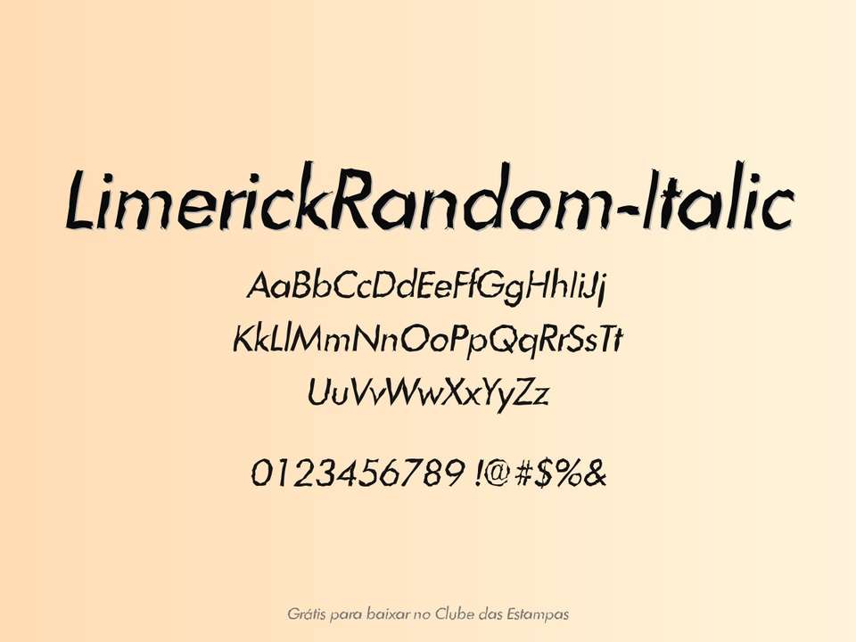 Fonte Limerickrandom Italic Grátis Para Baixar