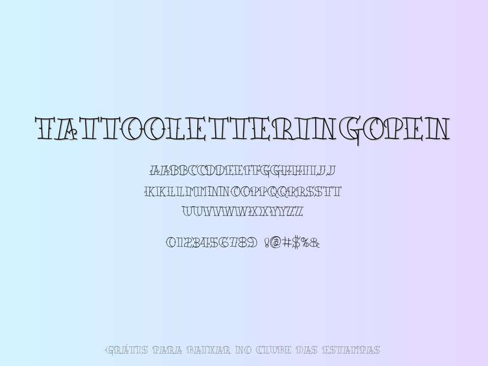 Fonte Tattooletteringopen Grátis Para Baixar