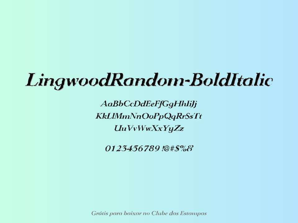Fonte Lingwoodrandom Bolditalic Grátis Para Baixar