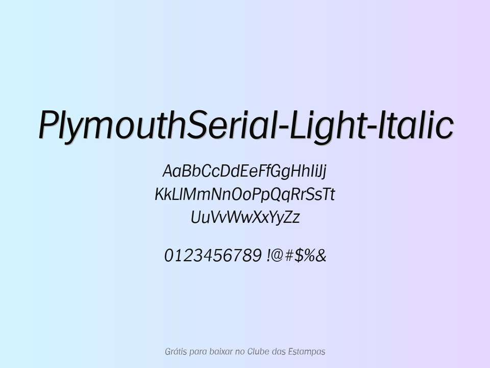 Fonte Plymouthserial Light Italic Grátis Para Baixar