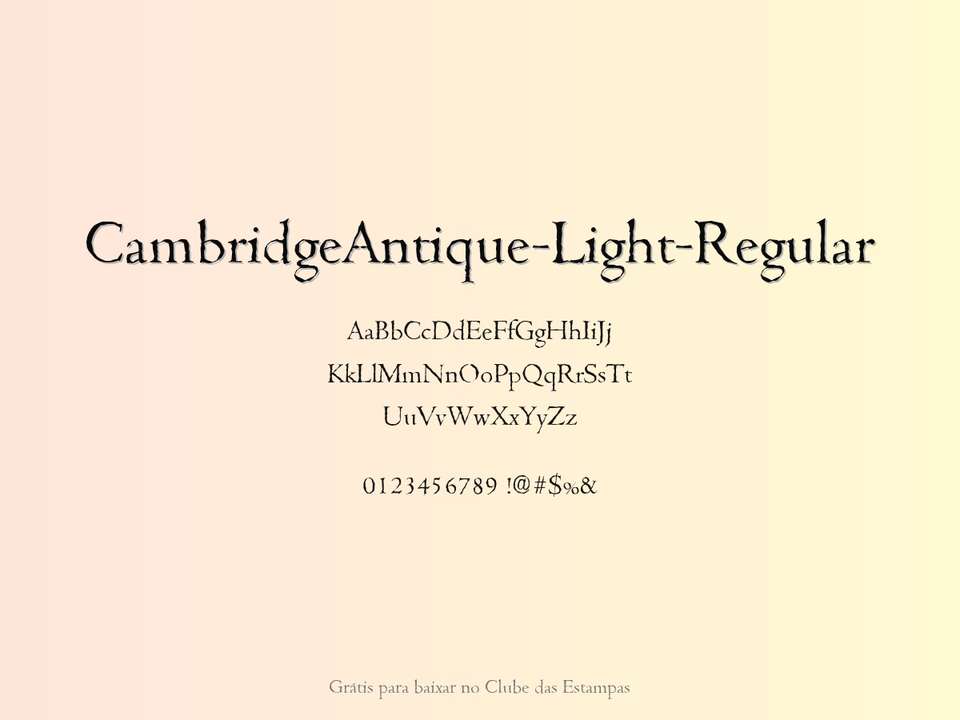 Fonte Cambridgeantique Light Regular Grátis Para Baixar