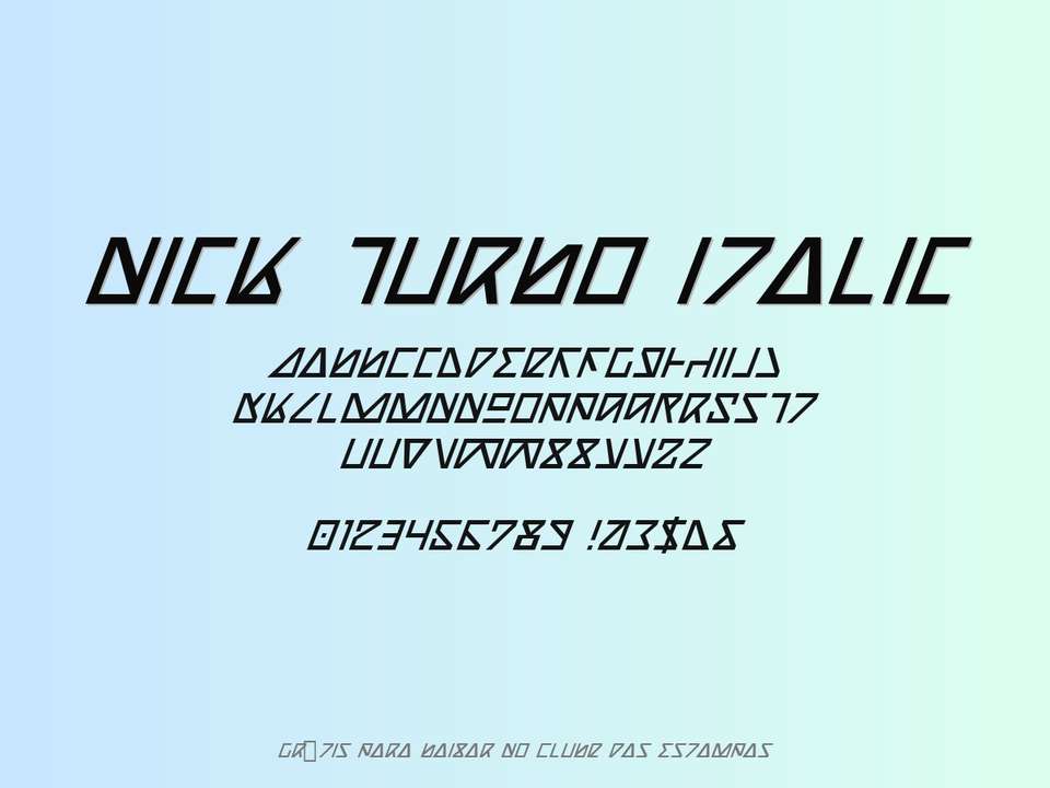 Fonte Nick Turbo Italic Grátis Para Baixar