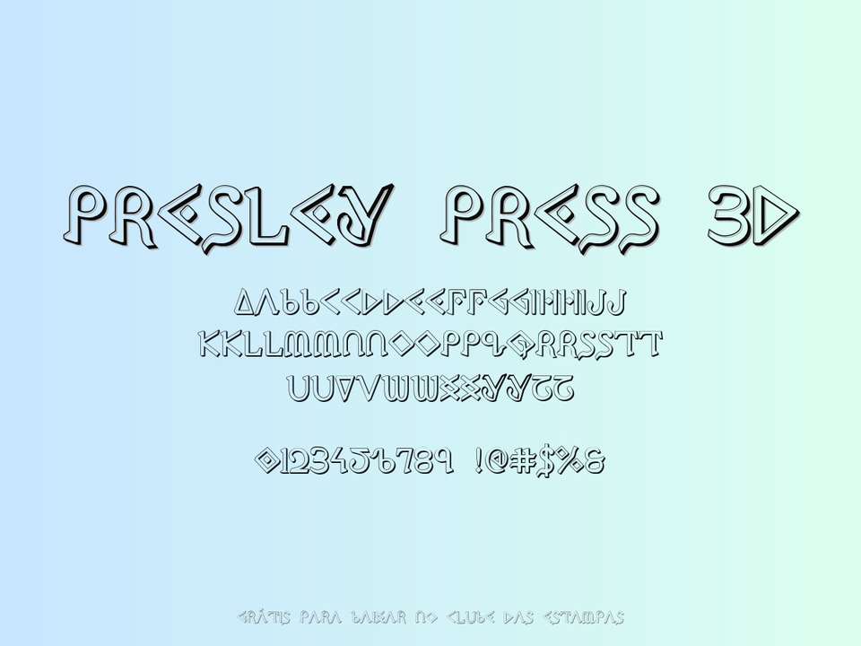 Fonte Presley Press 3d Grátis Para Baixar