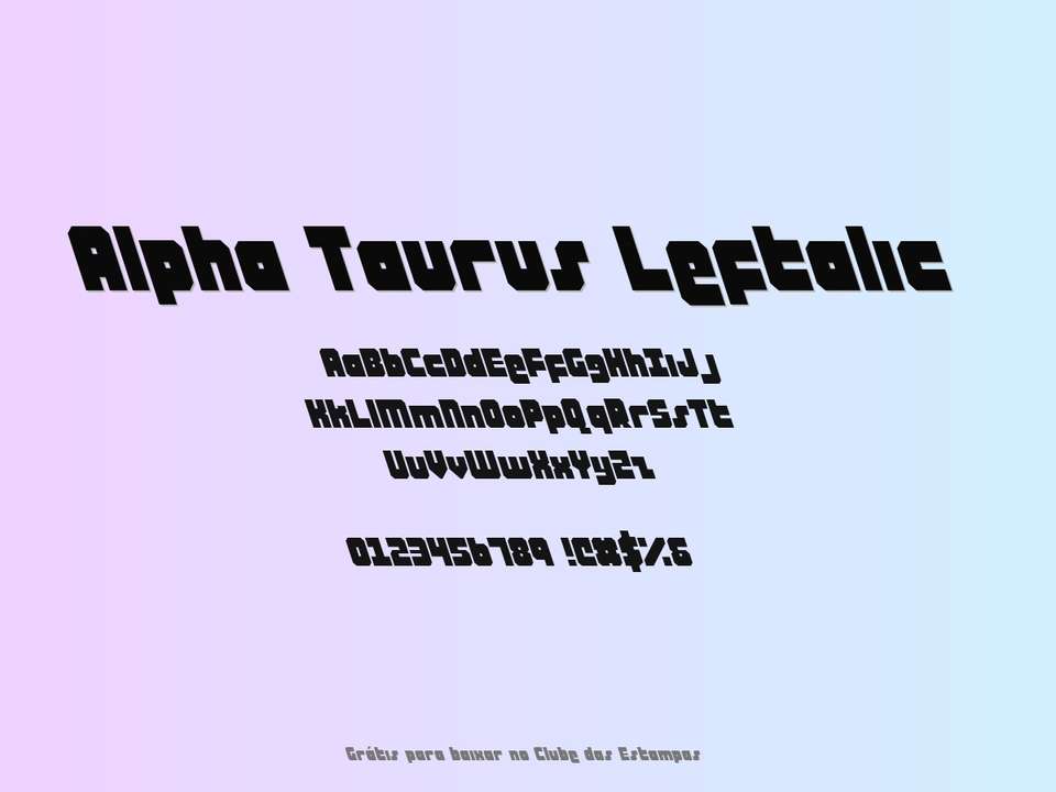 Fonte Alpha Taurus Leftalic Grátis Para Baixar