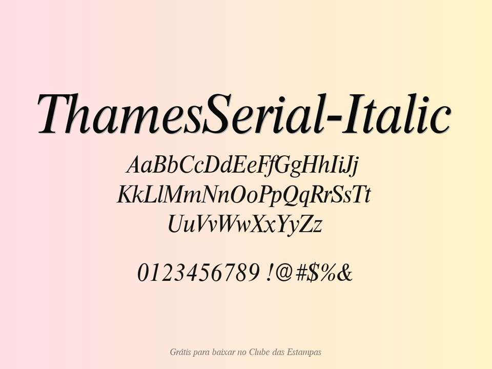 Fonte Thamesserial Italic Grátis Para Baixar