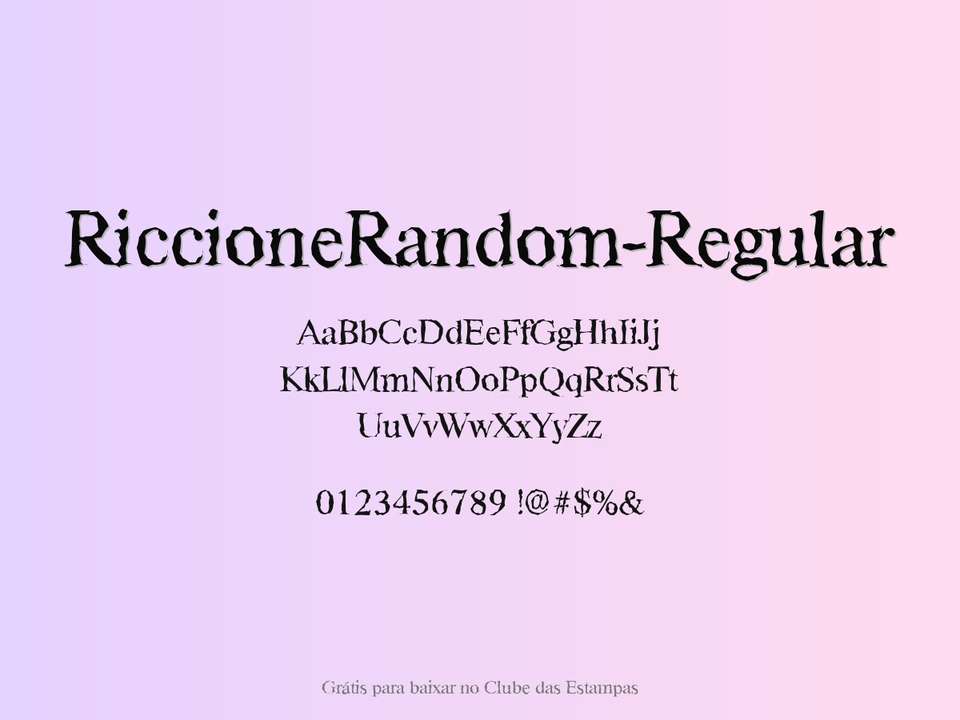 Fonte Riccionerandom Regular Grátis Para Baixar