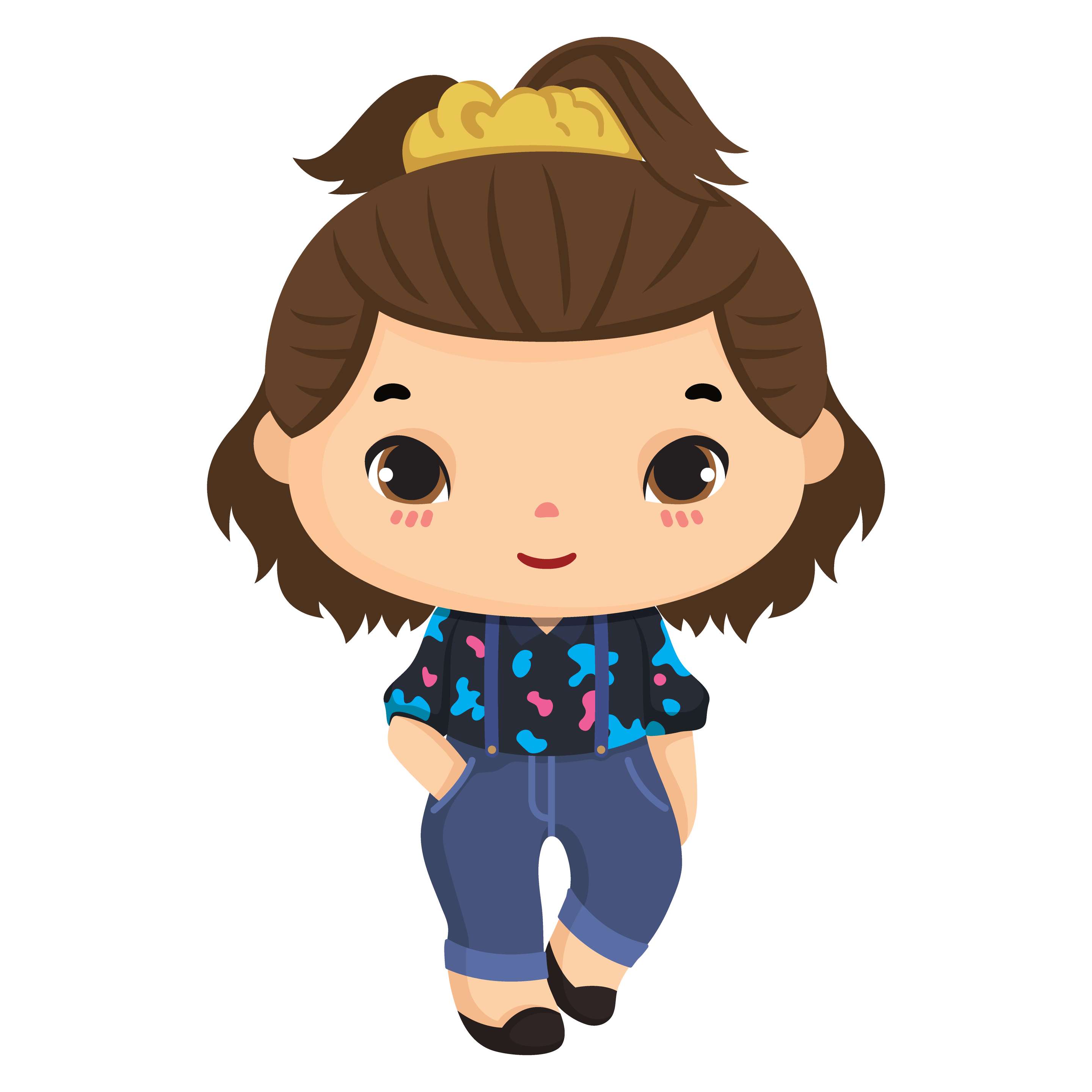 Menina Cartoon Cabelo Castanho Personagem Infantil Png Grátis Para Baixar