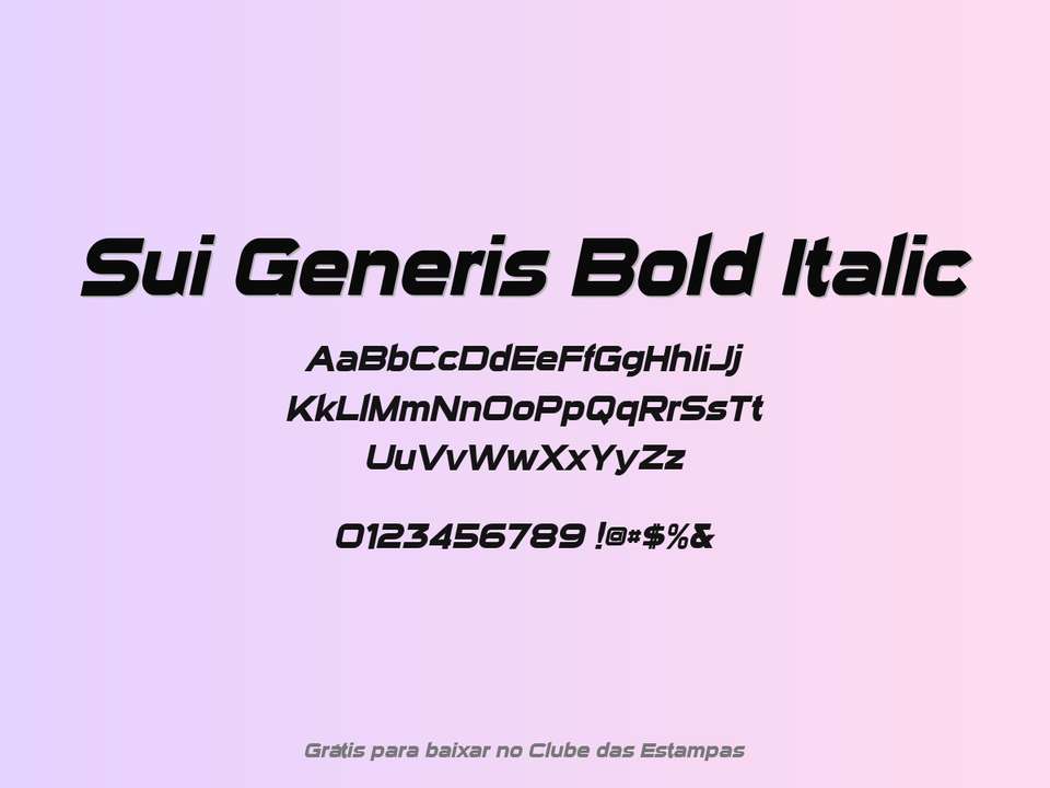 Fonte Sui Generis Bold Italic Grátis Para Baixar
