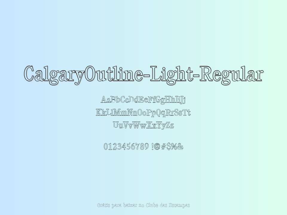 Fonte Calgaryoutline Light Regular Grátis Para Baixar