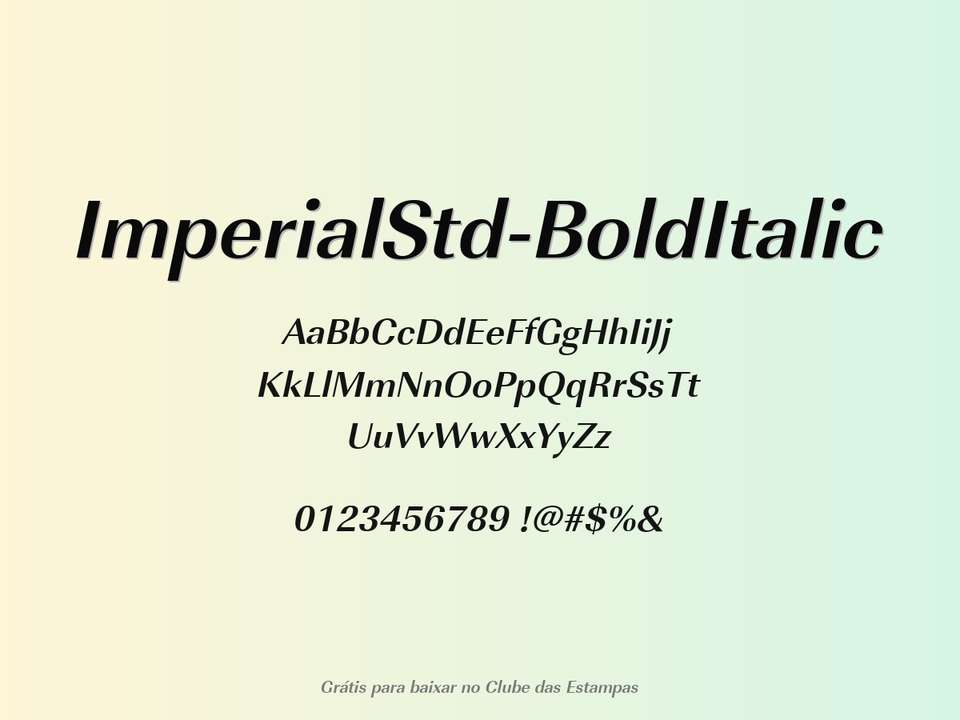 Fonte Imperialstd Bolditalic Grátis Para Baixar