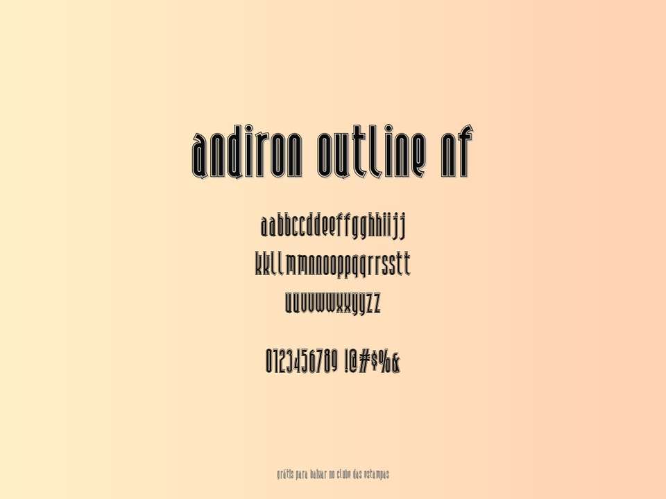 Fonte Andiron Outline Nf Grátis Para Baixar