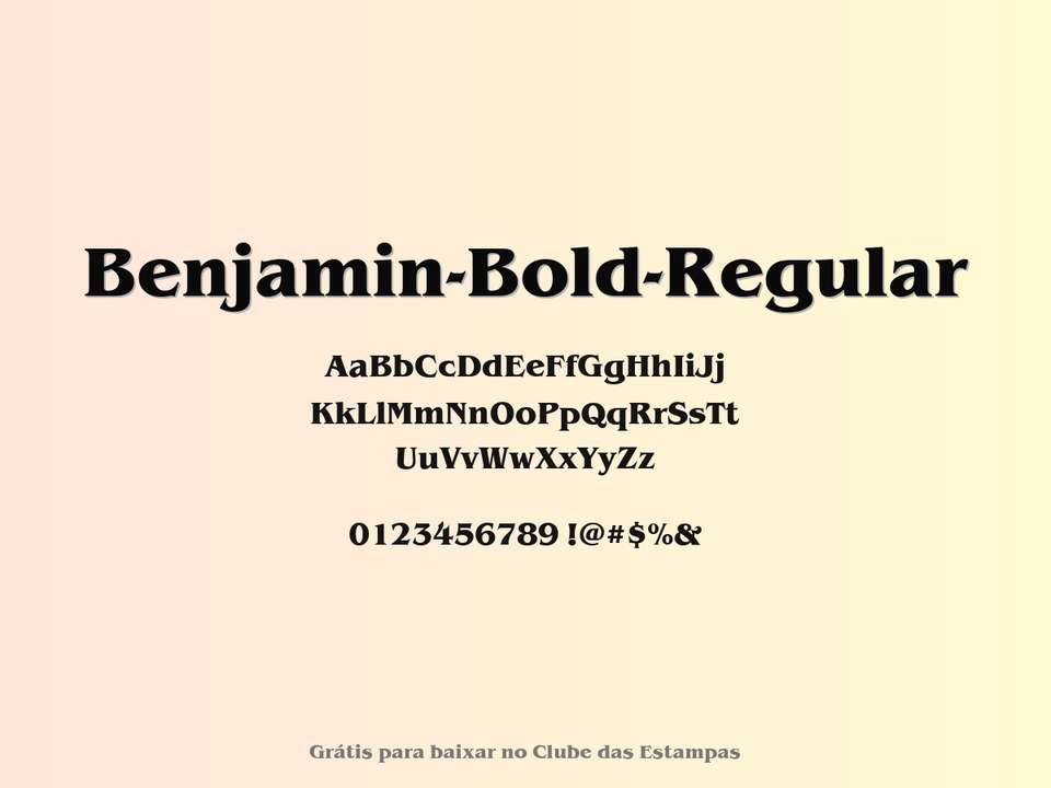Fonte Benjamin Bold Regular Grátis Para Baixar