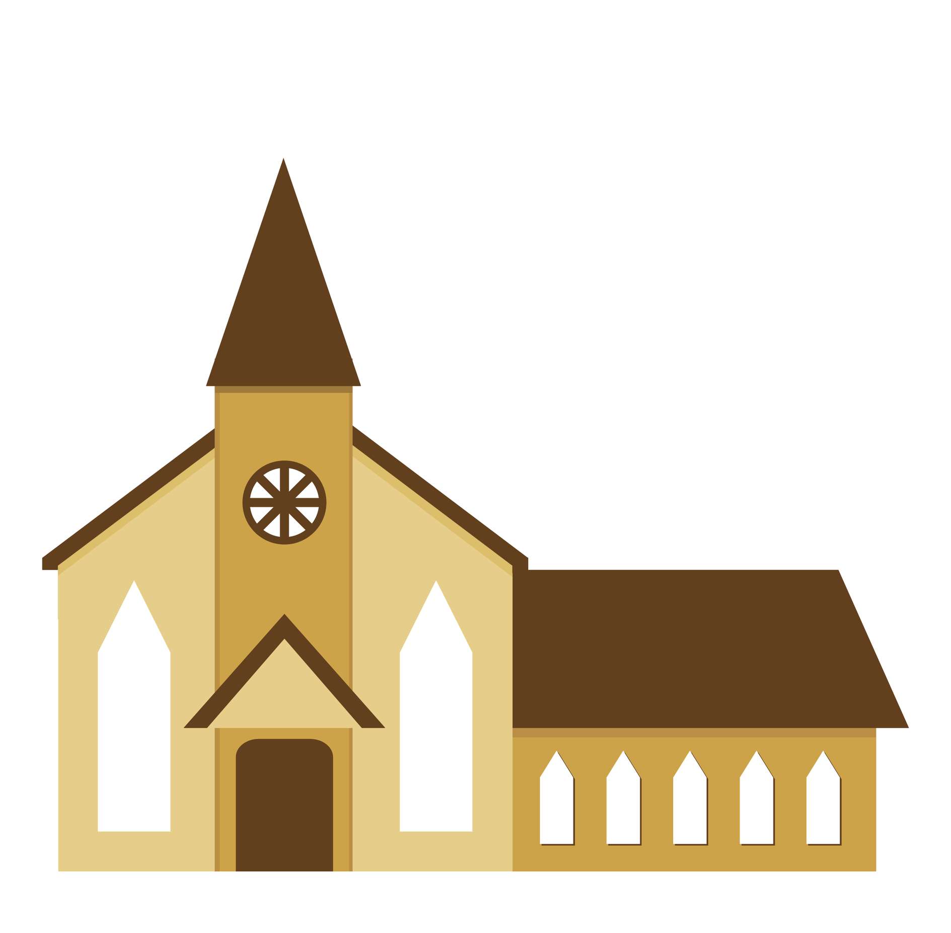 Igreja Com Torre E Nave Arquitetura Religiosa Png Grátis Para Baixar
