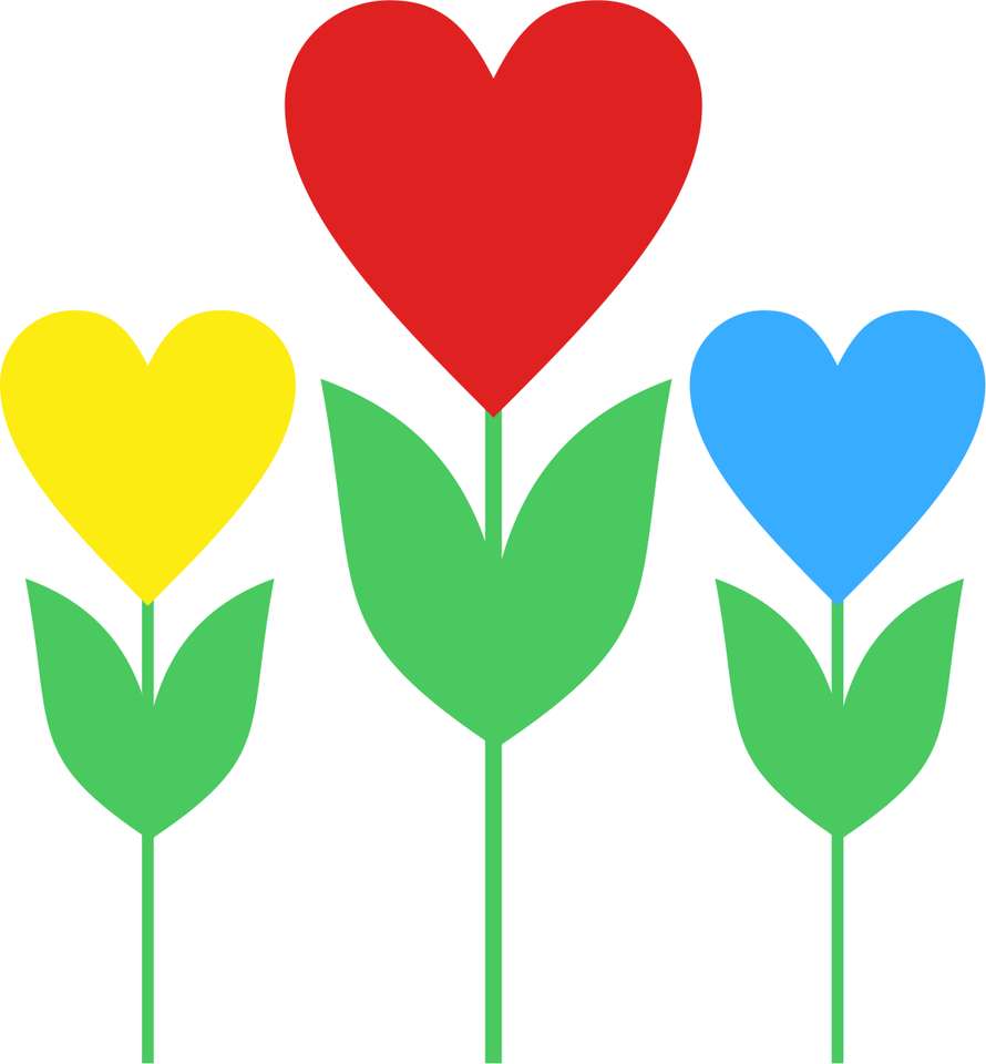 Flores Coração Tricolor Flores Png Grátis Para Baixar