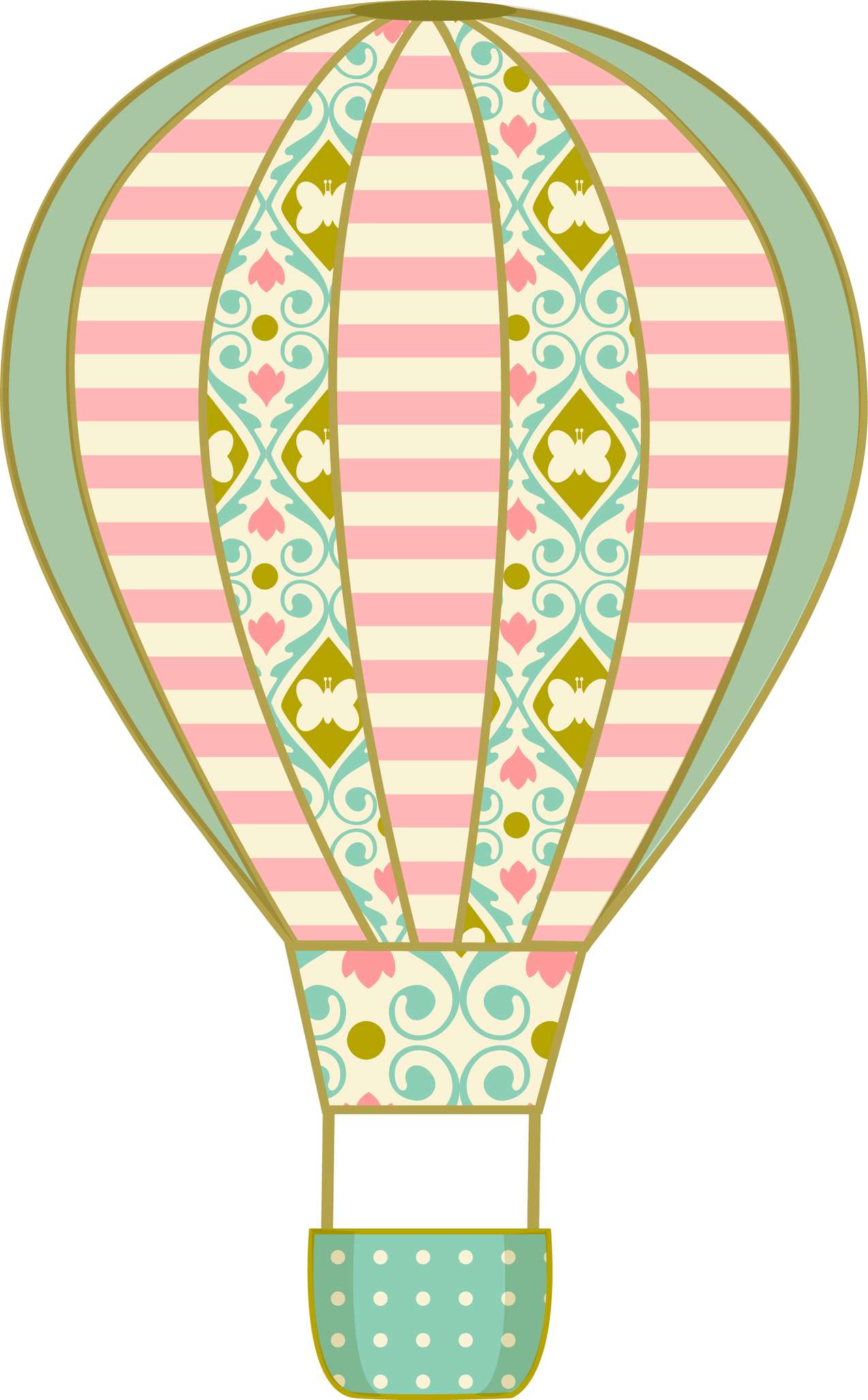 Balão De Ar Quente Estampado Decoração Png Grátis Para Baixar Vetor