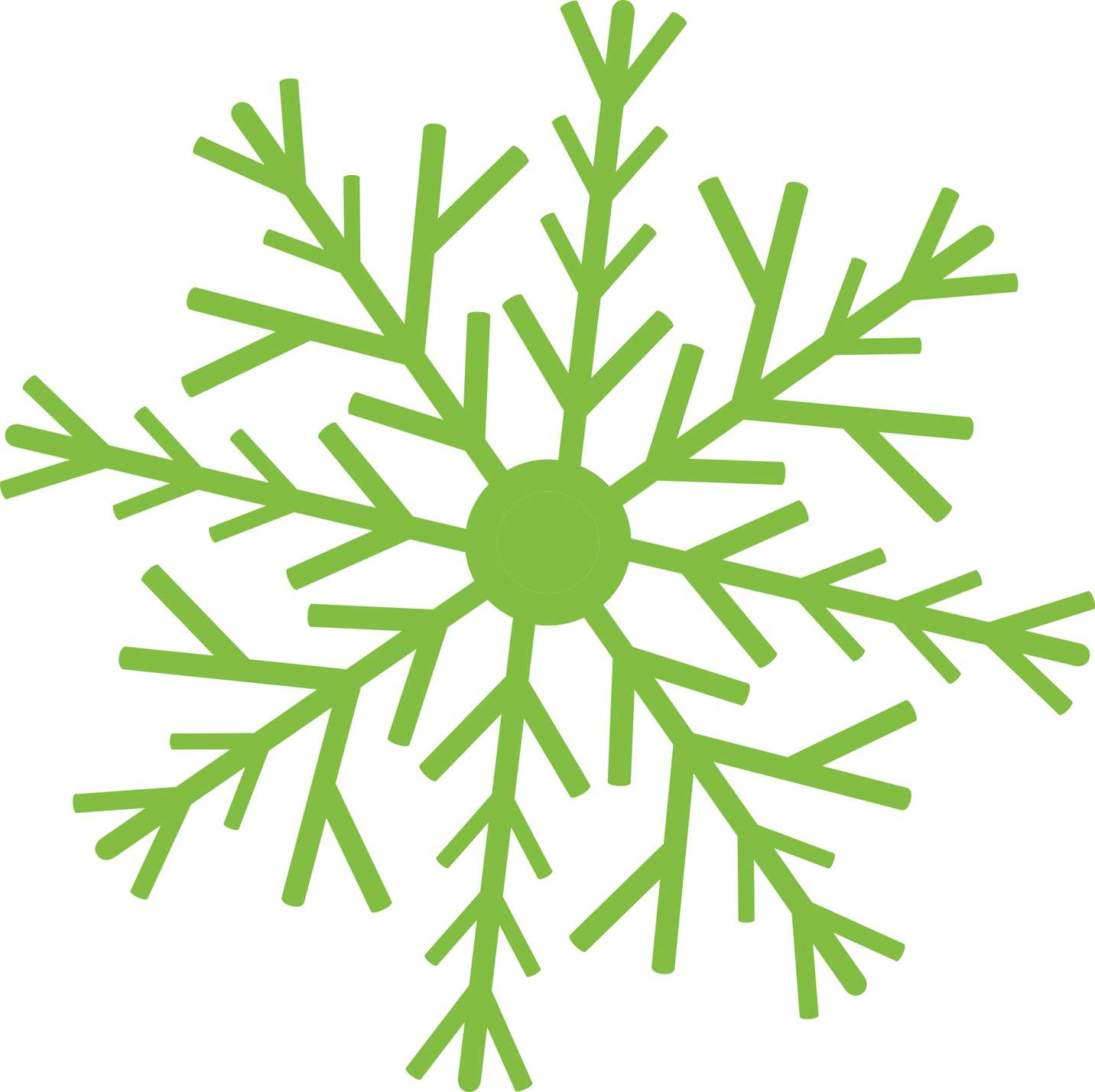 Floco De Neve Verde Estilizado Inverno Png Grátis Para Baixar