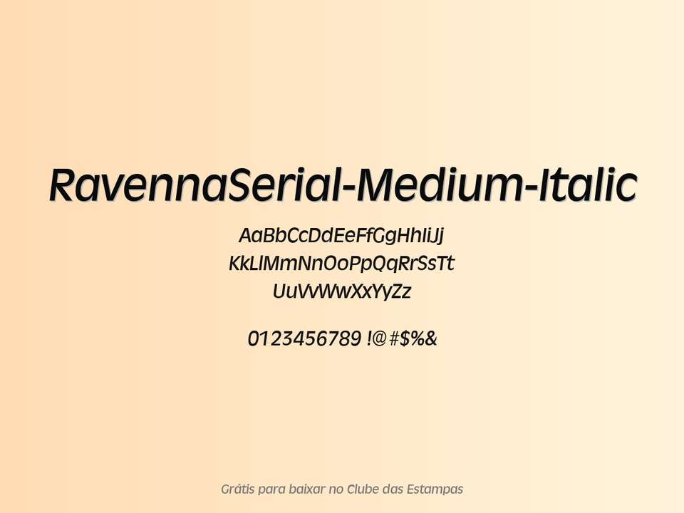 Fonte Ravennaserial Medium Italic Grátis Para Baixar