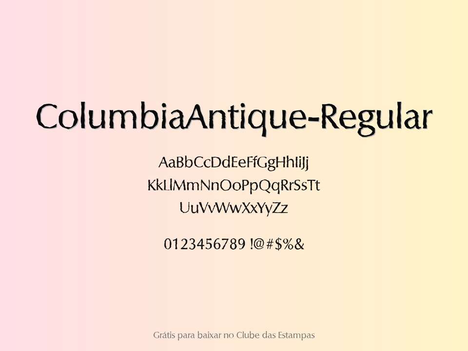 Fonte Columbiaantique Regular Grátis Para Baixar