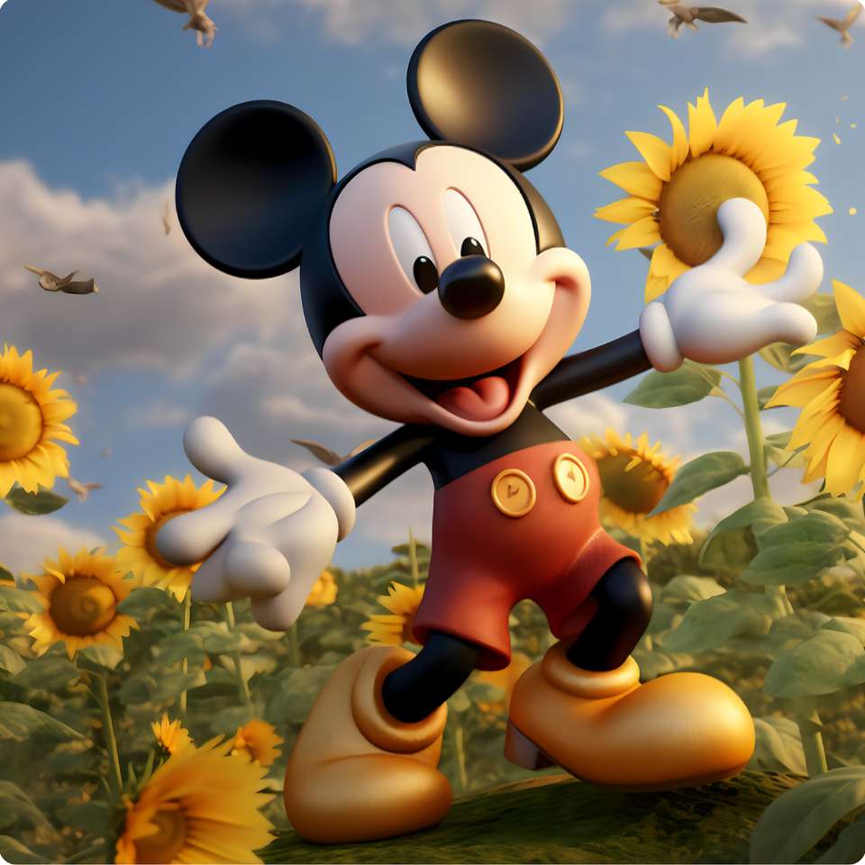 Mickey Mouse Em Um Campo De Girassóis Desenho Animado Png Arte Para Caneca Grátis Pra Baixar