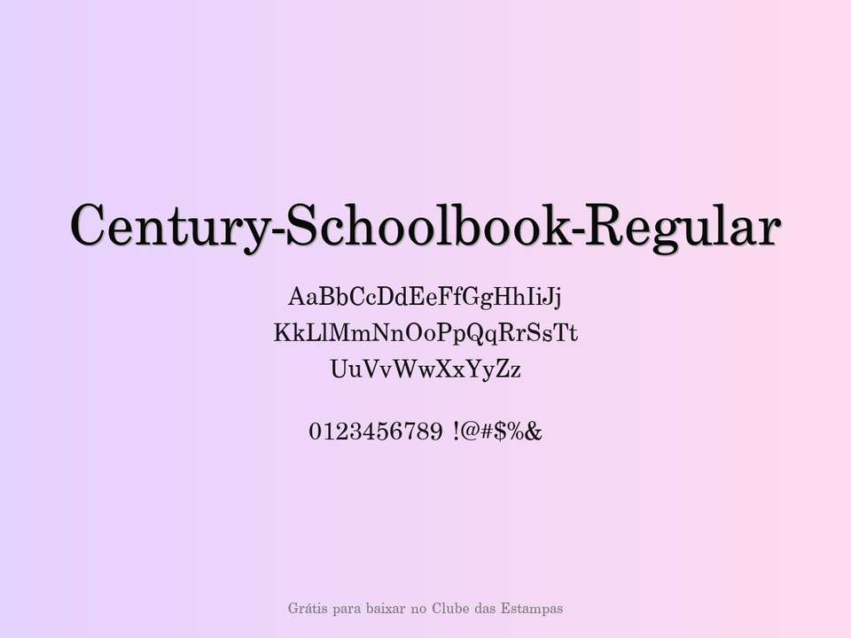 Fonte Century Schoolbook Regular Grátis Para Baixar