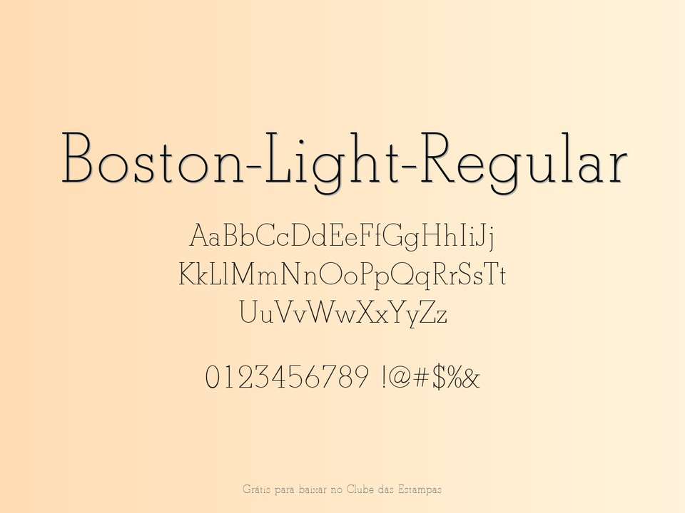Fonte Boston Light Regular Grátis Para Baixar