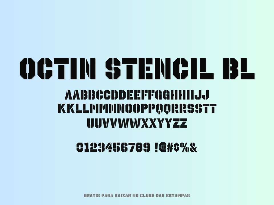 Fonte Octin Stencil Bl Grátis Para Baixar