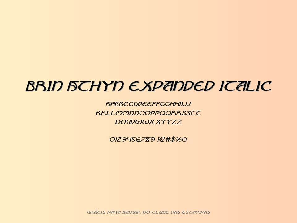 Fonte Brin Athyn Expanded Italic Grátis Para Baixar