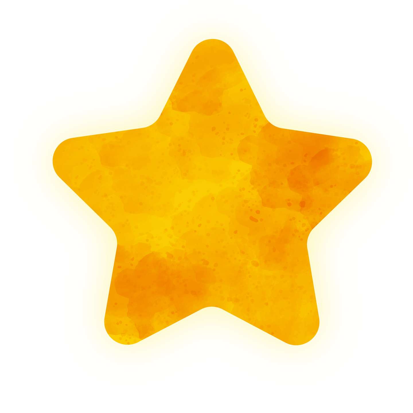 Estrela Watercolor Laranja E Creme Símbolos Png Grátis Para Baixar
