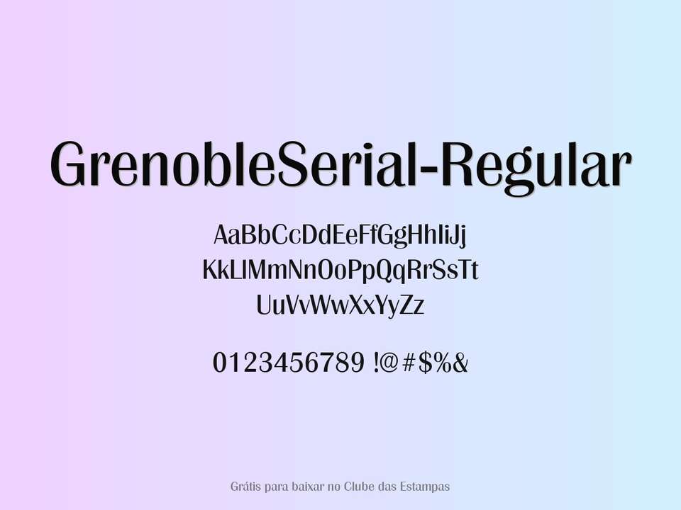 Fonte Grenobleserial Regular Grátis Para Baixar