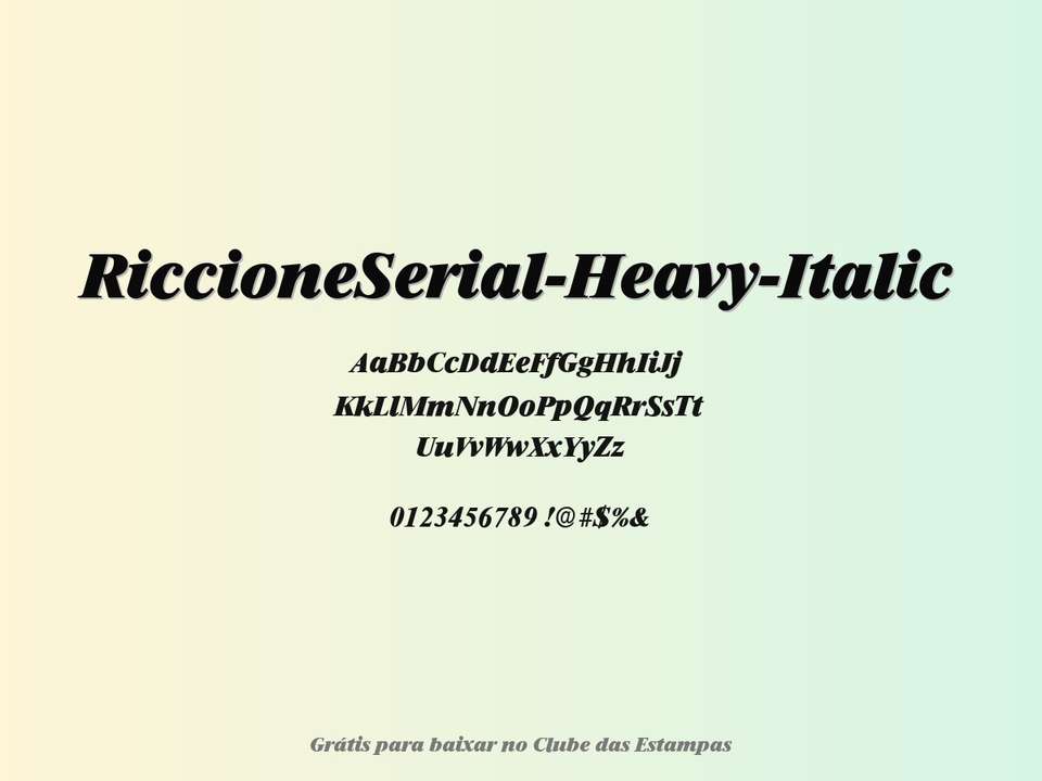 Fonte Riccioneserial Heavy Italic Grátis Para Baixar