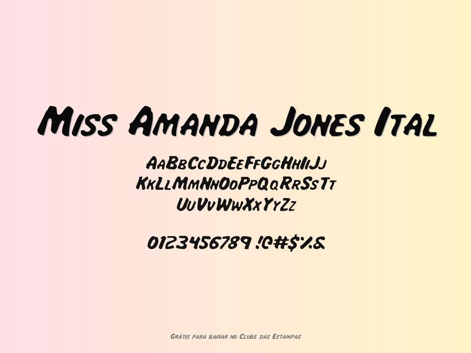 Fonte Miss Amanda Jones Ital Grátis Para Baixar