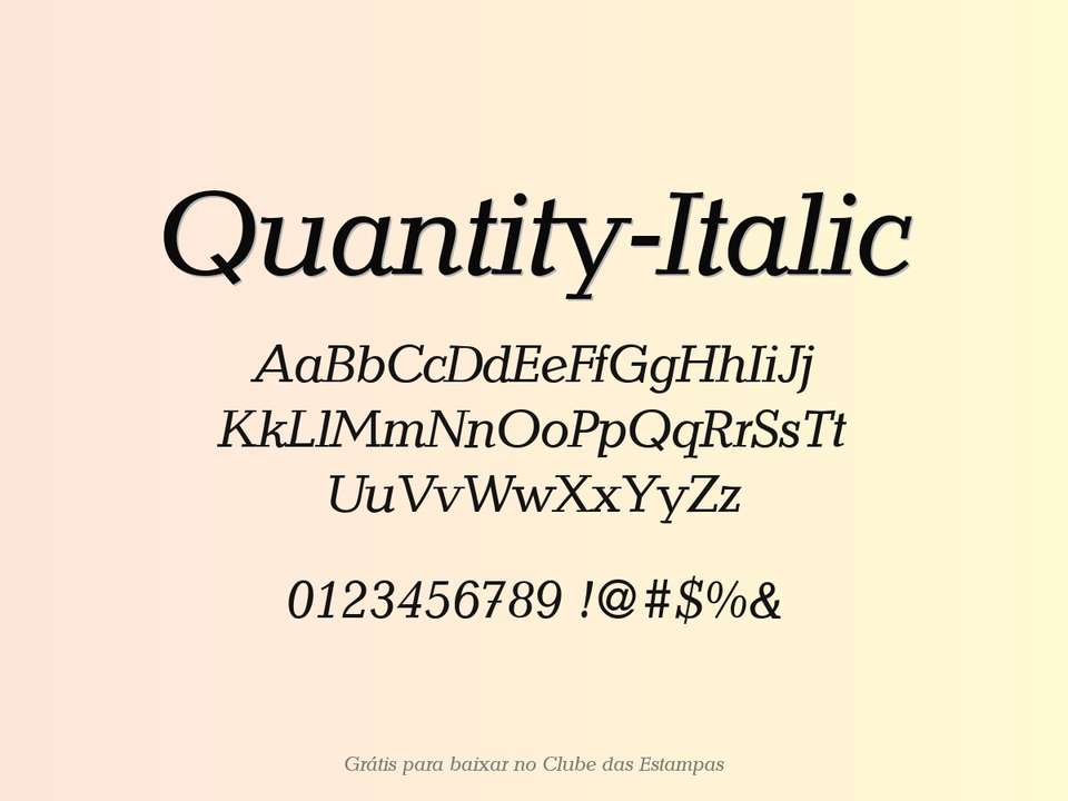 Fonte Quantity Italic Grátis Para Baixar