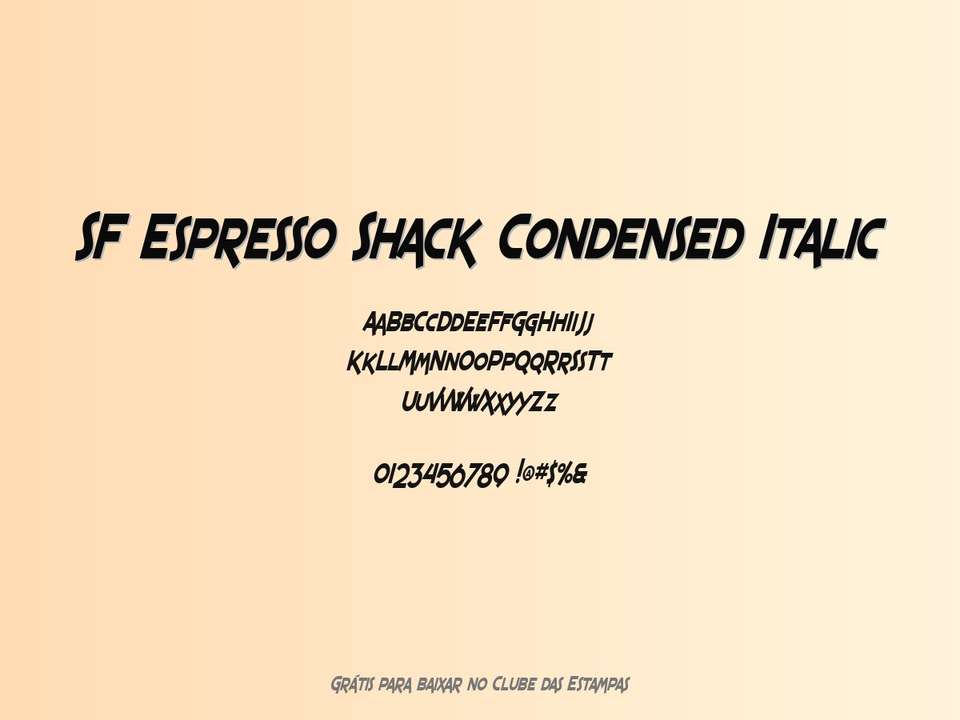 Fonte Sf Espresso Shack Condensed Italic Grátis Para Baixar