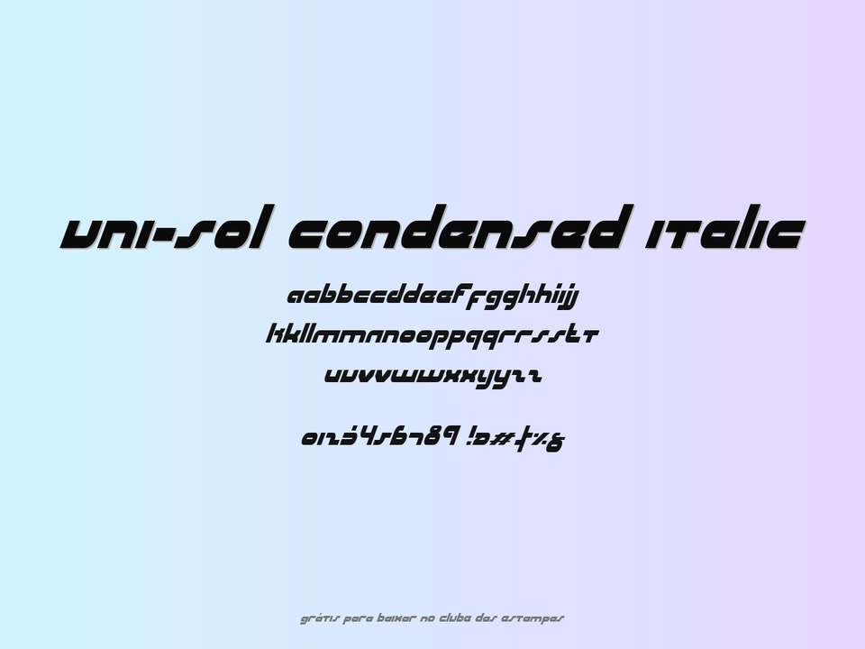 Fonte Uni Sol Condensed Italic Grátis Para Baixar