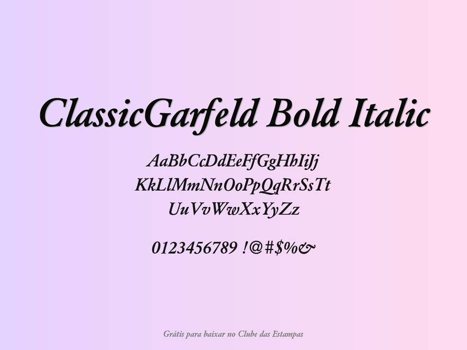 Fonte Classicgarfeld Bold Italic Grátis Para Baixar