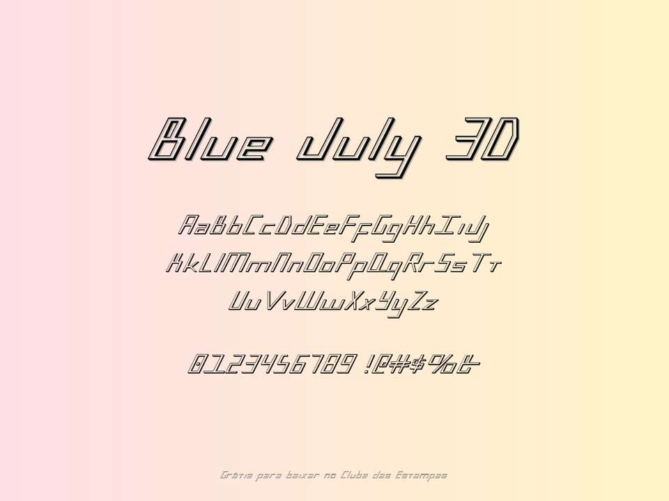Fonte Blue July 3d Grátis Para Baixar