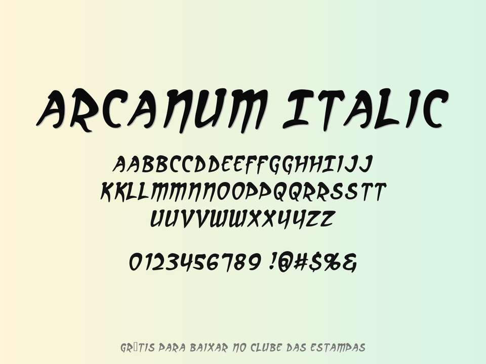 Fonte Arcanum Italic Grátis Para Baixar