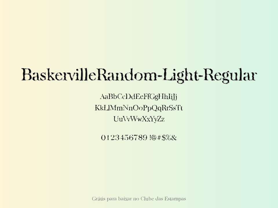 Fonte Baskervillerandom Light Regular Grátis Para Baixar